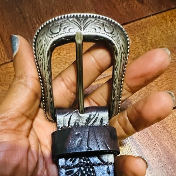 100% leather brown belt